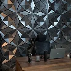 Placa 3D para Parede 25x25 cm Revestimento Decorativo PVC para Sala Quarto Escritório e Recepção