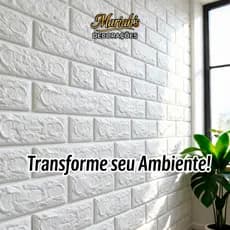 Kit Placa 3D Tijolinho Autocolante 70x77 cm com Espuma Revestimento de Parede Decorativo