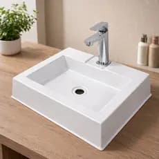 Cuba de Sobrepor para Banheiro Preta ou Branca Pia Moderna Resistente para Lavabo e Bancada