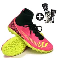 BlankStar PK Chuteira Society Botinha Totalmente Costurada com Meia Antiderrapante BLK PRO SOCCER