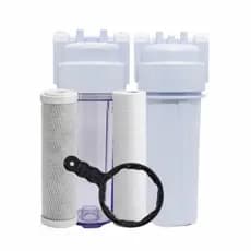 2 Carcaça De Filtro 10¨ + 1 Refil Carbon Block + 1 Refil Pp + CHAVE