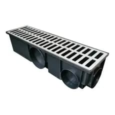 Ralo Linear Continuo Grelha Alumínio Coletor Plástico para Agua Pluvial 15x50 cm Com Caixa Coletora 3 Saídas (15x50cm )