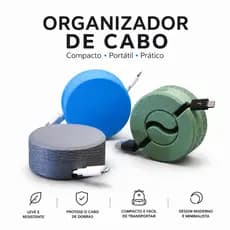 Organizador Enrolador de Cabo USB | Porta Fio Compacto Mesa Mochila