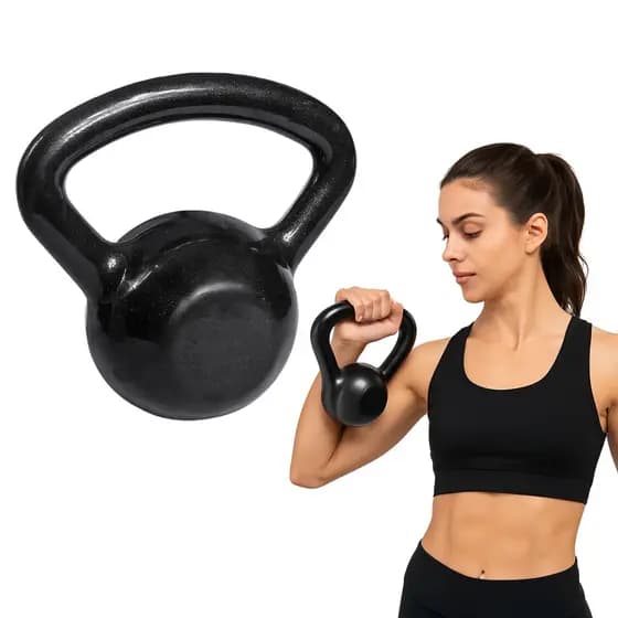 Peso Halter 16Kg Kettlebell Emborrachado Academia Musculação Fitness Crossfit Treino Funcional
