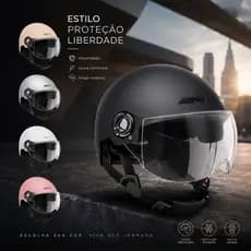 Capacete Coquinho ABS Resistente C/ Viseira Transparente Bike Ciclismo Scooter Elétrica Zurbe