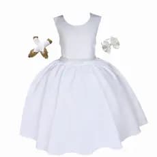 Vestido Infantil Festa Luxo Formatura Natal Ano Novo Daminha Princesa Casamento com Luvas e tiara