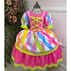 Vestido Caipira São João Festa Infantil Arraia Junina Julina Super Luxo