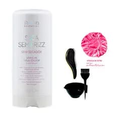 Leave-In Amend Seca Sem Frizz 180ml Cabelo Perfeito Sem Secador + Cumbuca/Escova/Touca
