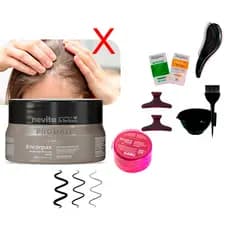 Máscara Encorpax Prohall Reposição de Massa + 2Sachês/Cumbuca/2Presilhas/Escova/Mini Equalize 50g