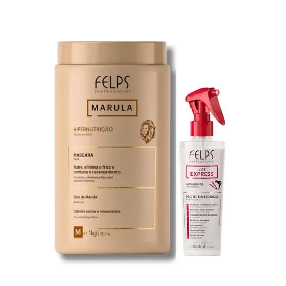 Mascara Marula Hipernutrição Felps 1kg + Liss Express 230ml