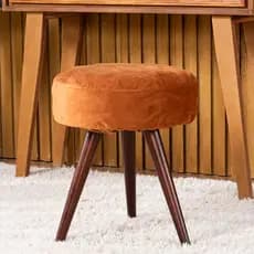 Capa de Puff Banquinho Redondo Pequeno em Veludo Avulsa Lisa Ajustável com Elástico - Tecido Aveludado Suede Toque Macio Decoração Banqueta Pufe Luxo Para Sala Quarto