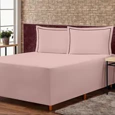 Jogo de Lençol Conjugado para Cama Box CASAL Versatile com Fronhas 3 Peças Capa Luva Percal 300 Fios