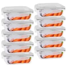 Pote Hermético 370/525/640 ML Vidro Retangular C/ Válvula Ar Marmita Fit