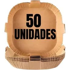 Forma Descartável de Papel Quadrada Para Assadeira Air Fryer Com 50 Unidades, Folhas de Pergaminho Quadrada, à Prova De Gordura e Água Antiaderentes Para Assar