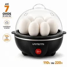 Cozedor de Ovos Eletrico 7 Ovos Voltagem 110V ou 220V Ovo Mole Medio Duro Desliga Sozinho