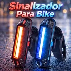 Lanterna Sinalizador Traseira Bike Led Recarregável Usb Pisca Azul e Vermelho