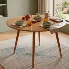 Mesa de Jantar Redonda Moderna Mesa Sala de Jantar Mesa Cozinha Pés de Madeira