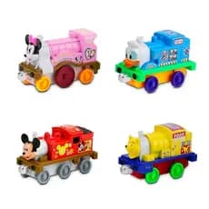 Kit 4 Trenzinhos Mickey, Minnie Donald e Pooh Metal Disney