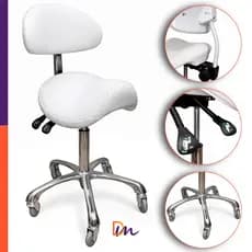 Mocho Sela Ergonômico com Encosto Ajustável Altura a Gás Conforto para Estética Akmed