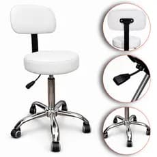 Mocho Ergonômico Estético com Encosto Giratório Regulável para Dentista Clínica e Salão - Akmed