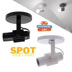 Spot Luminária Simples Direcionável Tubinho Aletado Sobrepor Para 1 Lâmpada Par20 LED