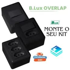 Tomada Sobrepor 10A 20A Interruptor Simples Paralelo Sistema X Sobrepor Home Overlap Grafite Blux