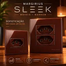 Tomada Marrom Embutir Móveis Sleek Margirius Interruptor Simples Paralelo Tomada 10A 20A Bivolt 250V