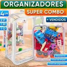 Combo Organizadores Bubag! Brinquedo Bloco Montar Infantil Educativo - Tamanhos 2 P + 1 M + 1 G