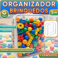 1 Organizador Brinquedos Blocos Montar Quarto Infantil Bebê Ursinhos Carrinhos Bonecas - TAM G