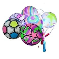 Kit 10/20/30/40 Bola de Vinil com Led Colorida Bola Vinil com Bastão Led Bola Infantil