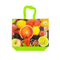 Kit 10 Sacolas Bolsa de Feira Estampada 45cm Frutas Compras Ecobag