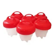 Kit 6 Formas Ovo Silicone Egglettes Recheado Cozinhar Oval