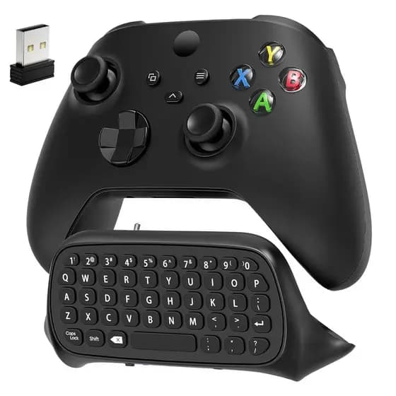 Teclado p/ controle Xbox Series X/S, One X/S c/ receptor USB & entrada P2 (controle não incluso)