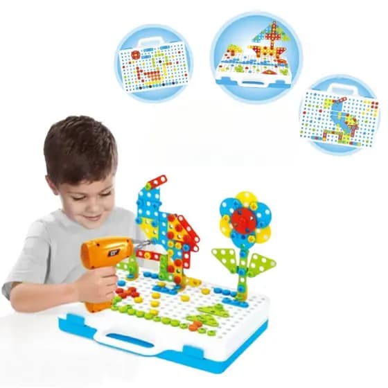 Brinquedo Criativo Jogo Blocos De Montar com Parafusadeira