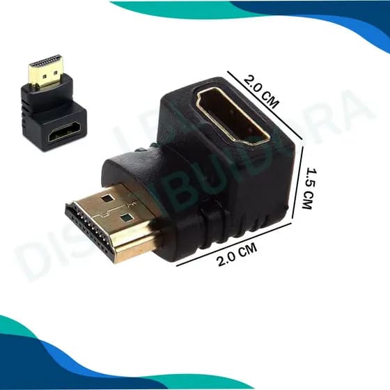 Adaptador Curva Hdmi Em L 90 Graus Macho X Femea Tv Parede