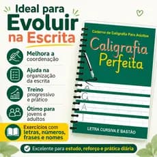 Caderno De Caligrafia para Adultos, Letra cursiva e bastão, várias atividades Para Praticar