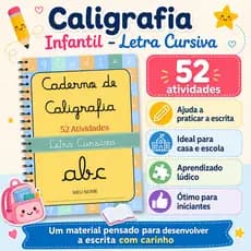 Caderno de caligrafia com 52 páginas para praticar