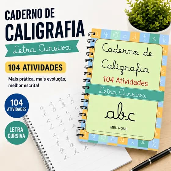 Caderno De Caligrafia Com 104 Atividades Para Praticar