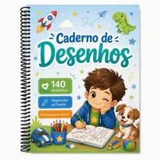 Caderno De Desenhos Para Colorir menino Infantil 140 Apostila Impressão Só Frente