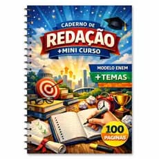 Caderno de Redação para Concursos Modelo ENEM 100 Páginas + Temas para Treinar