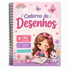 Caderno De Desenhos Para Colorir menina Infantil 140 Apostila Impressão Só Frente