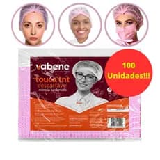 Touca Descartavel Rosa TNT com 100 Unidades! Estetica