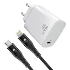 Kit Carregador iPhone com Cabo USB-C Lightning MFi, 25W Power Delivery, Carrega 50% em 30 min, 1,5 metro