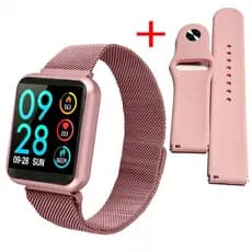Smartwatch T80 Pro Rosa com 2 pulseiras P70 P80