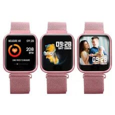 (Pronta Entrega) Relógio Smart Watch T80 Pro - Digital Rosa Feminino / Resistente a agua P70 P80