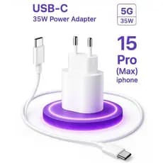 Carregador para IPHONE 15" / 16"/ 17" Carregador 35w 15/16 Fonte 20W + Cabo Usb-C 15 16 17 Pro Max