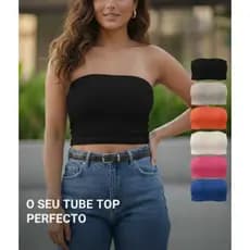 Tube Top Tomara que Caia Canelado Forrado – Sem Bojo – Premium (P ao G)