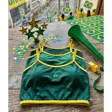 Top Cropped Brasil Suplex Forrado Copa Do Mundo Tendência Blogueira P M G