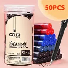 50 Pcs Substituível Tinta sacs 3.4 Milímetros De Diâmetro Caneta Fonte De Preto De Papelaria Escola E Escritório