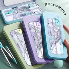7PCS Conjunto De Réguas De Bússolas Régua Triangular Suprimentos Escolares Moda Prática Simples Desenho Estudantil Especial Multicolor Opcional